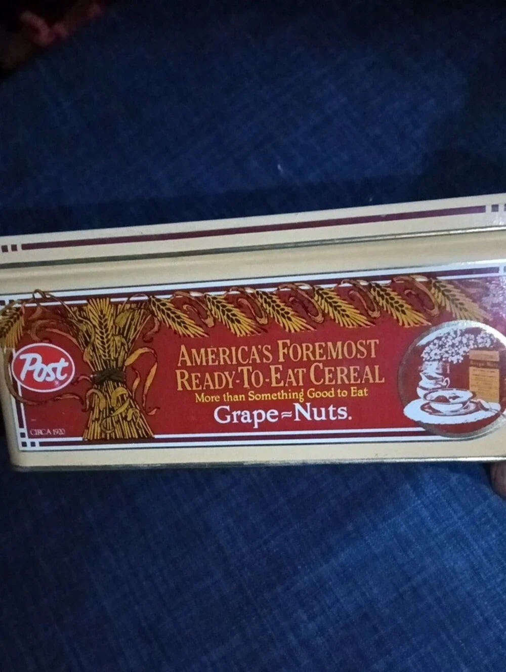 Grape-Nuts Vintage Tin Storage - Yellow